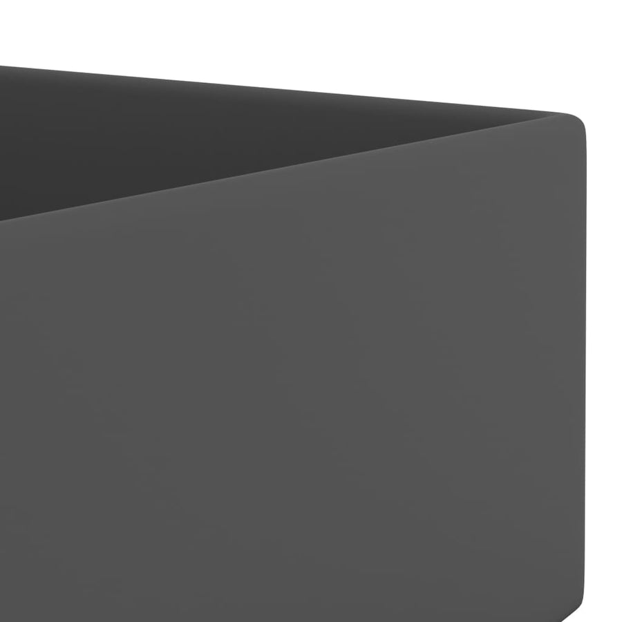 Wastafel met overloop keramiek donkergrijs Donkergrijs