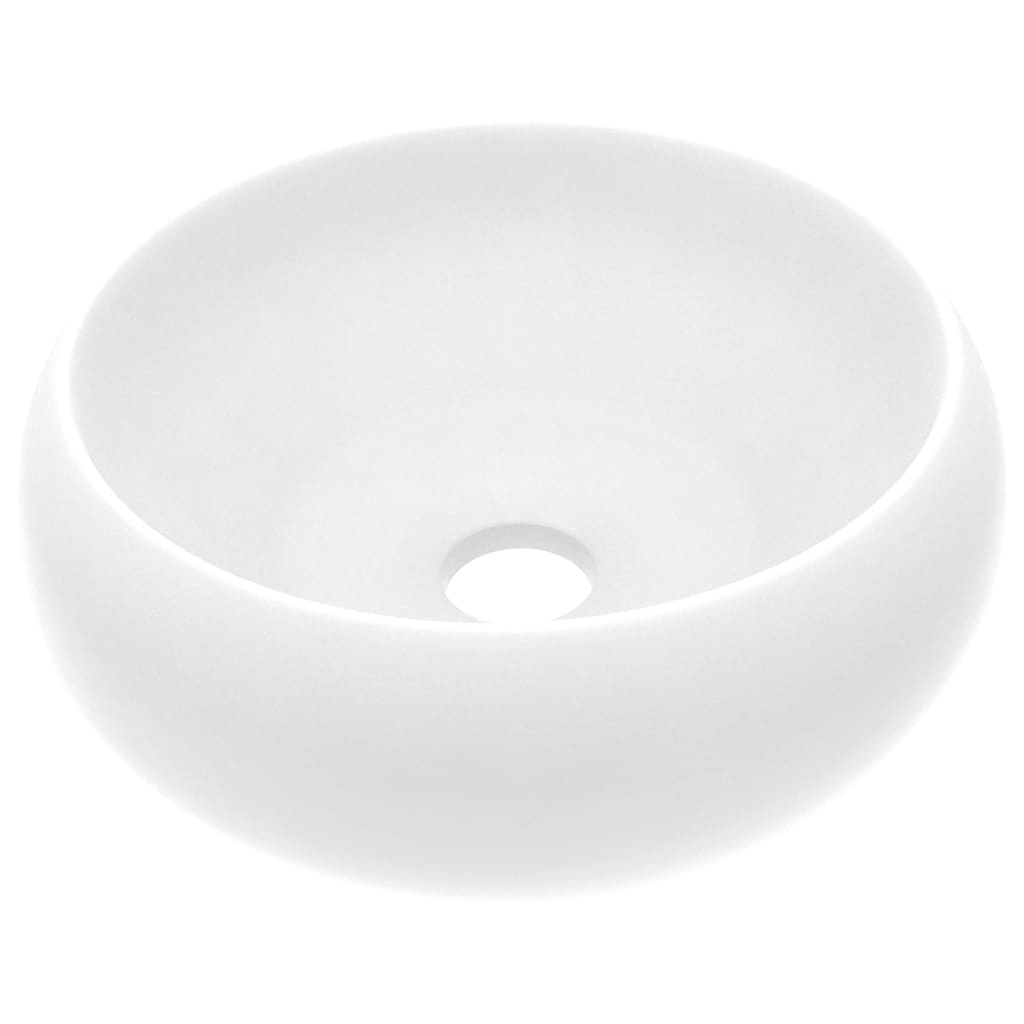 Wastafel Rond 40X15 Cm Keramiek Matwit matte white