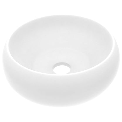 Wastafel Rond 40X15 Cm Keramiek Matwit matte white