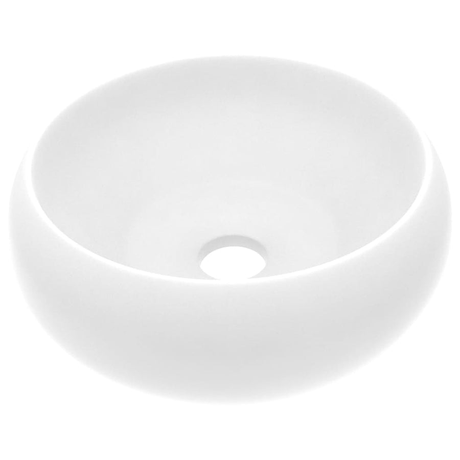 Wastafel Rond 40X15 Cm Keramiek Matwit matte white