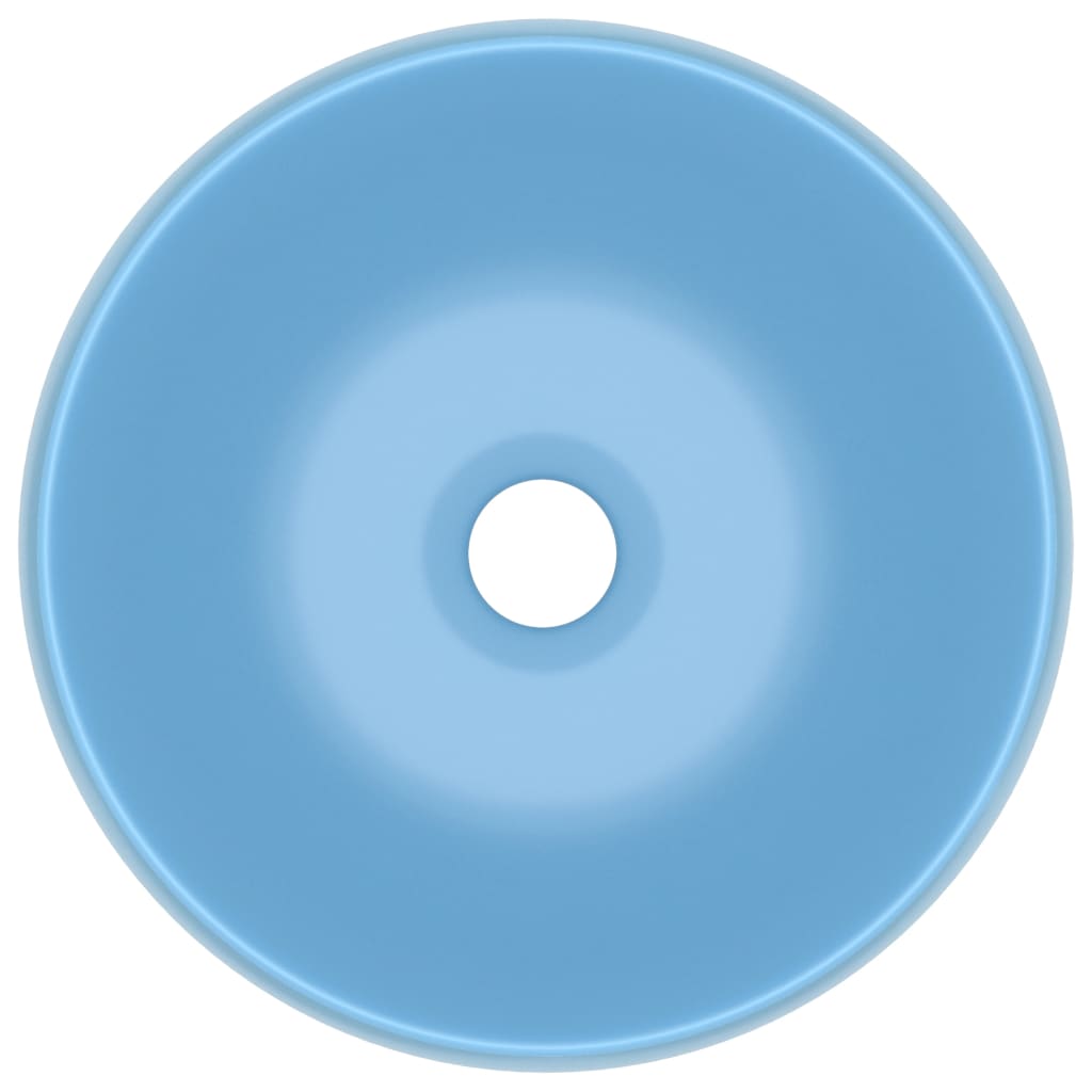 Wastafel Rond 40X15 Cm Keramiek Mat Lichtblauw matte light blue