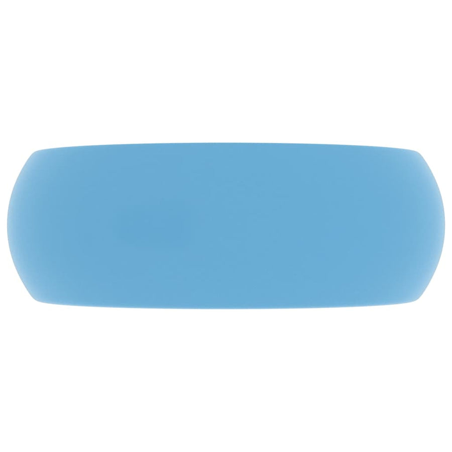 Wastafel rond 40x15 cm keramiek mat lichtblauw