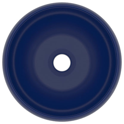 Wastafel Rond 40X15 Cm Keramiek Mat Donkerblauw matte dark blue