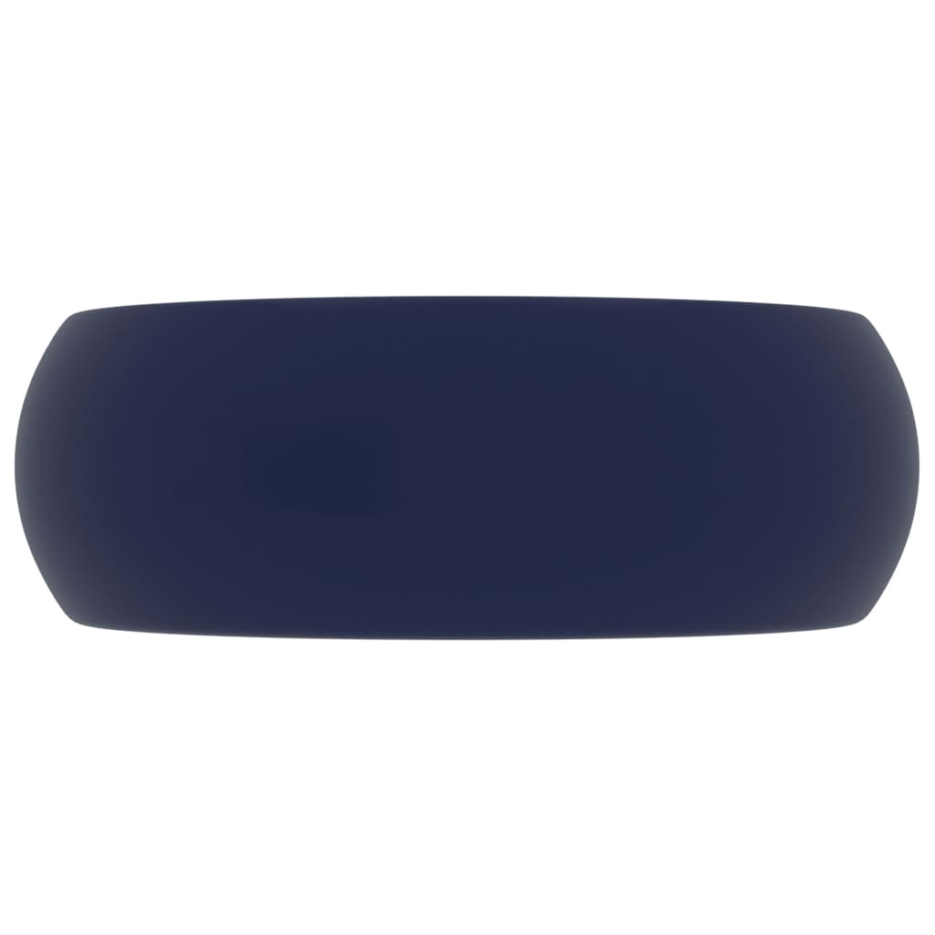 Wastafel Rond 40X15 Cm Keramiek Mat Donkerblauw matte dark blue
