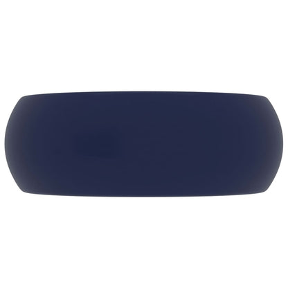 Wastafel Rond 40X15 Cm Keramiek Mat Donkerblauw matte dark blue