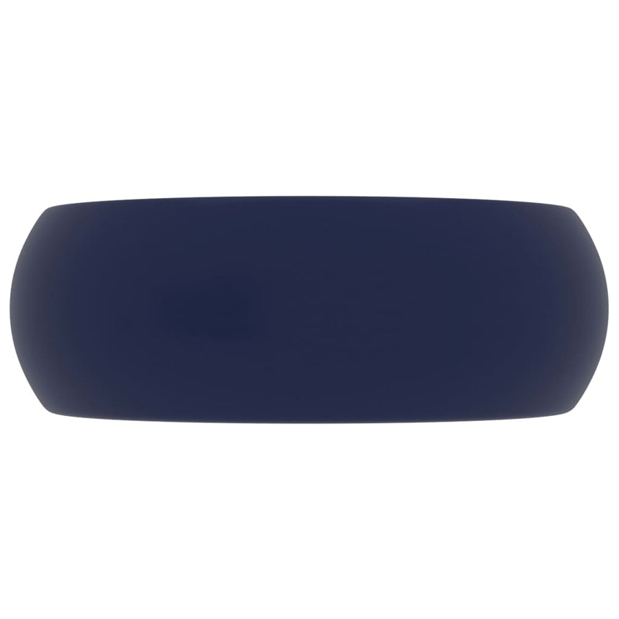 Wastafel Rond 40X15 Cm Keramiek Mat Donkerblauw matte dark blue