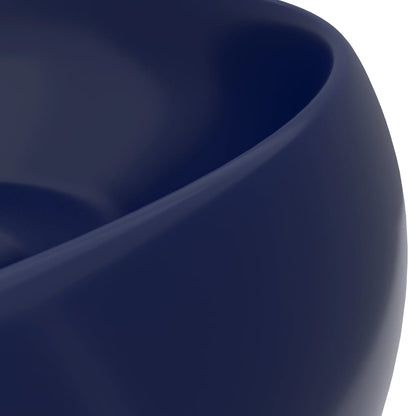 Wastafel Rond 40X15 Cm Keramiek Mat Donkerblauw matte dark blue