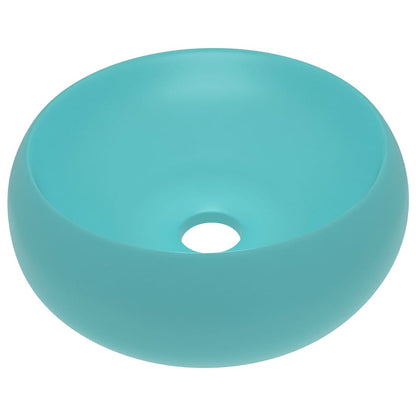 Wastafel Rond 40X15 Cm Keramiek Mat Lichtgroen matte light green