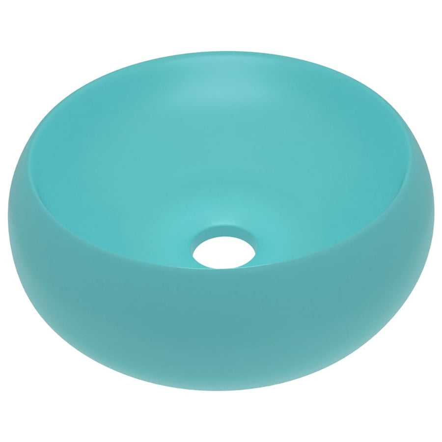 Wastafel Rond 40X15 Cm Keramiek Mat Lichtgroen matte light green