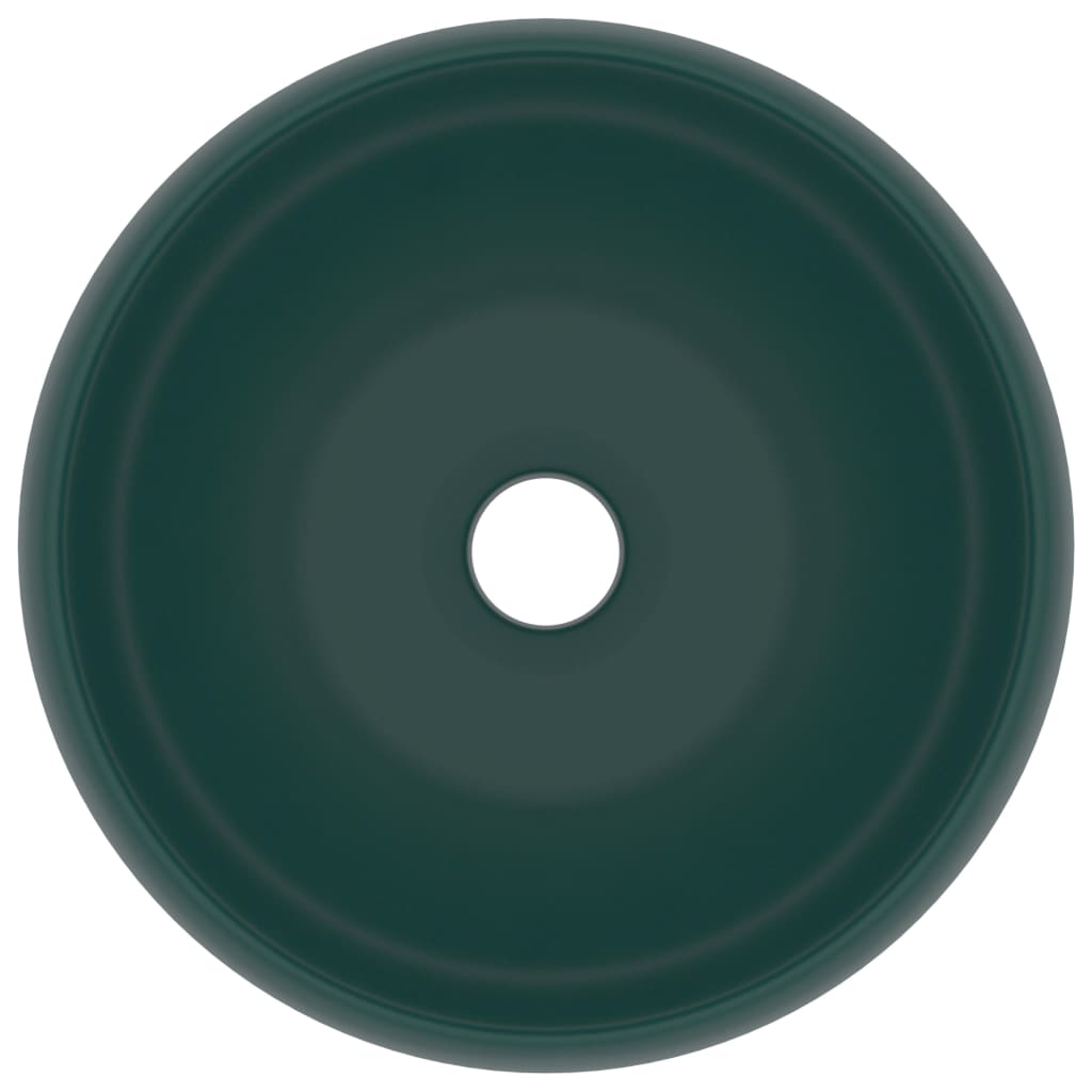 Wastafel Rond 40X15 Cm Keramiek Mat Donkergroen matte dark green