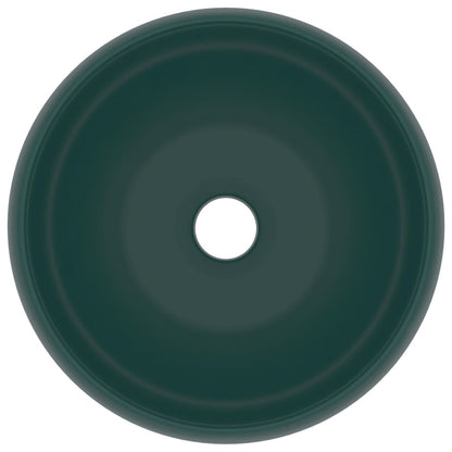 Wastafel Rond 40X15 Cm Keramiek Mat Donkergroen matte dark green