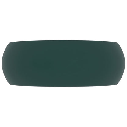Wastafel Rond 40X15 Cm Keramiek Mat Donkergroen matte dark green