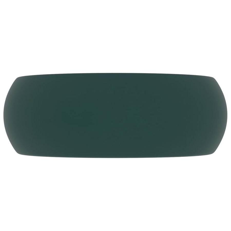 Wastafel Rond 40X15 Cm Keramiek Mat Donkergroen matte dark green