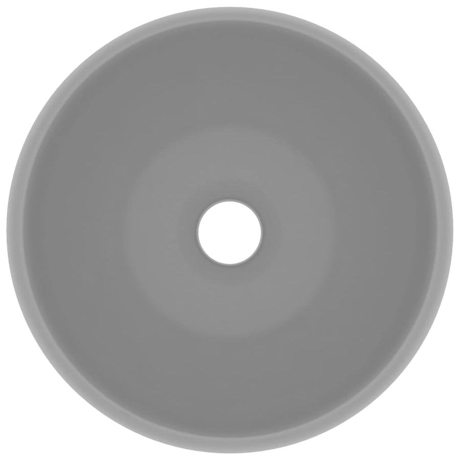 Wastafel Rond 40X15 Cm Keramiek Mat Lichtgrijs matte light grey