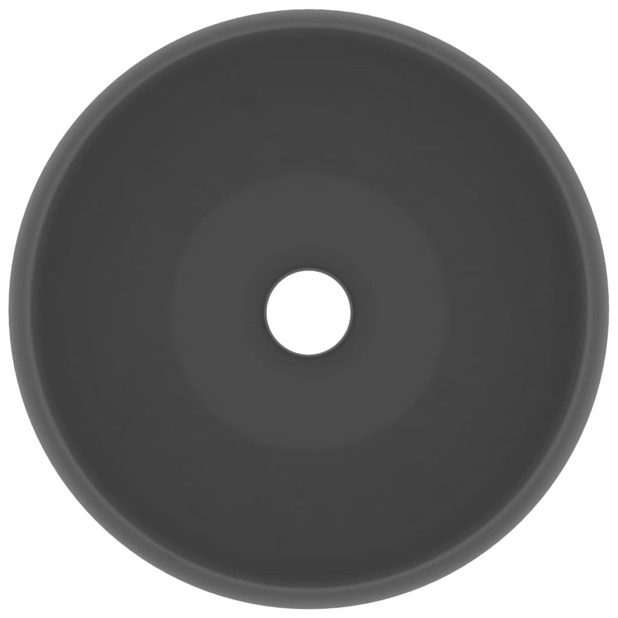 Wastafel Rond 40X15 Cm Keramiek Mat Donkergrijs matte dark grey