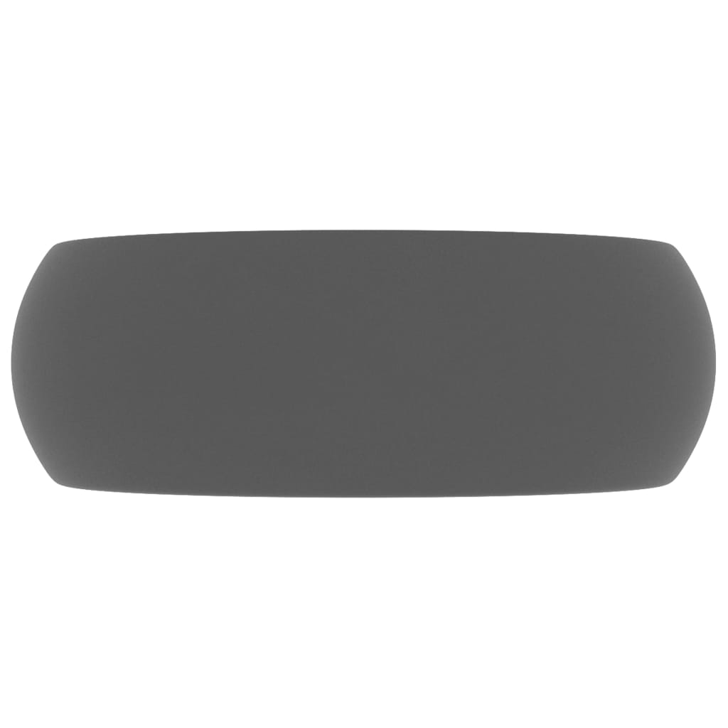 Wastafel Rond 40X15 Cm Keramiek Mat Donkergrijs matte dark grey