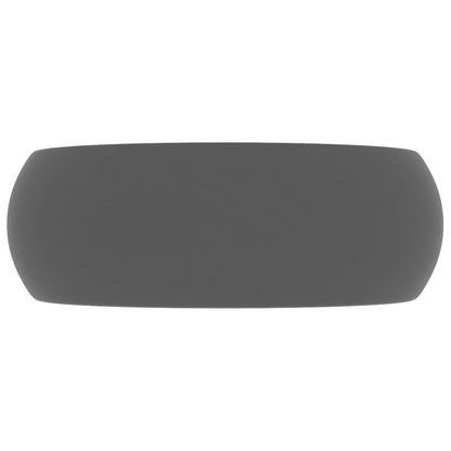 Wastafel Rond 40X15 Cm Keramiek Mat Donkergrijs matte dark grey