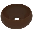 Wastafel Rond 40X15 Cm Keramiek Mat Donkerbruin matte dark brown