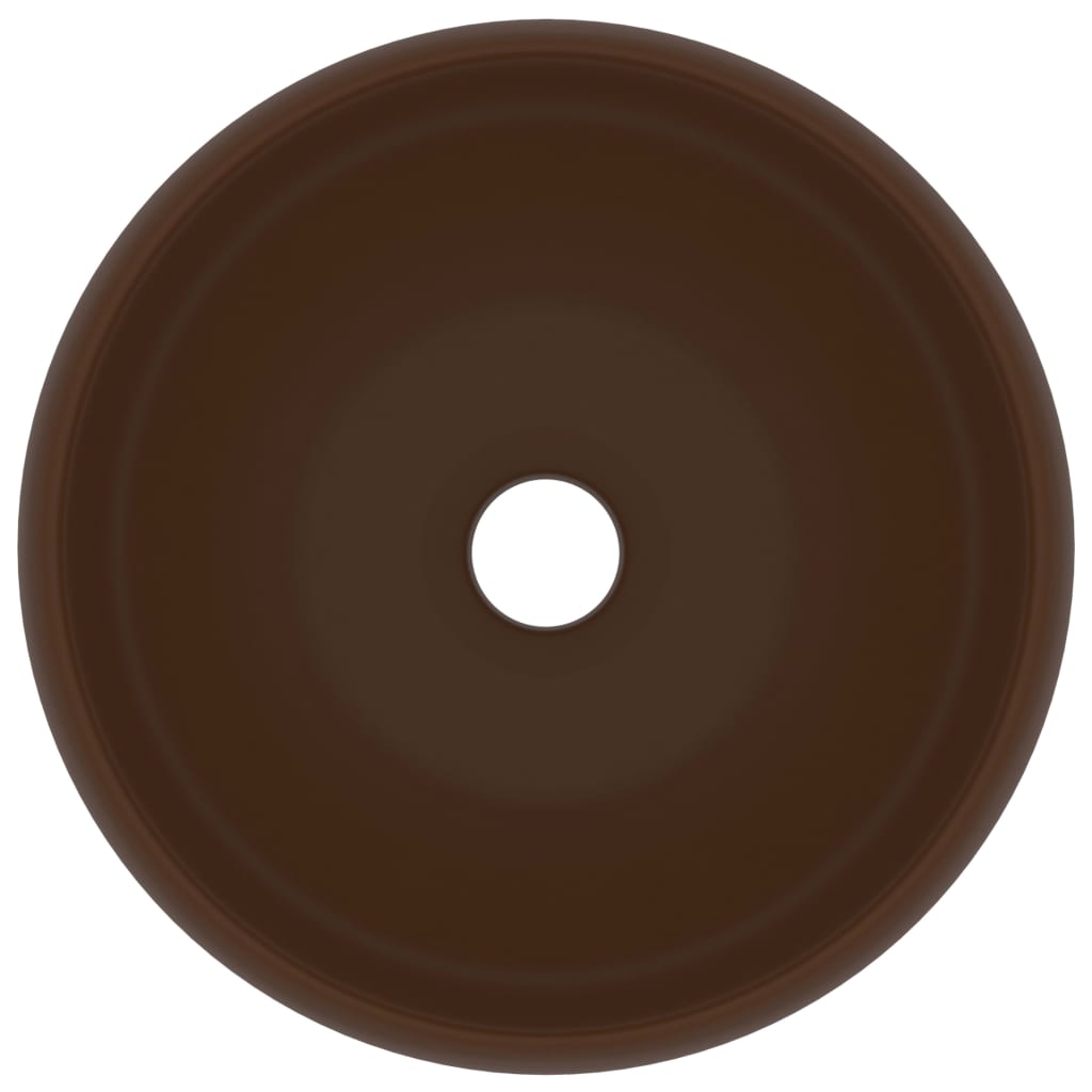 Wastafel Rond 40X15 Cm Keramiek Mat Donkerbruin matte dark brown