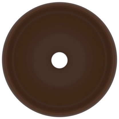 Wastafel Rond 40X15 Cm Keramiek Mat Donkerbruin matte dark brown