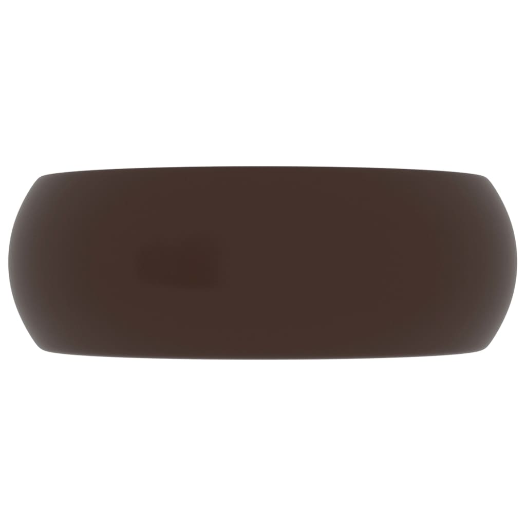 Wastafel Rond 40X15 Cm Keramiek Mat Donkerbruin matte dark brown