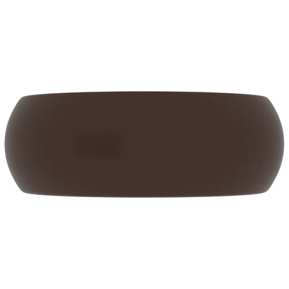 Wastafel Rond 40X15 Cm Keramiek Mat Donkerbruin matte dark brown