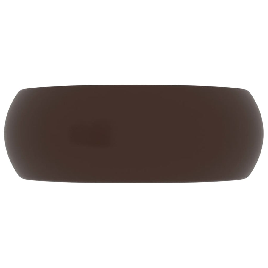 Wastafel Rond 40X15 Cm Keramiek Mat Donkerbruin matte dark brown