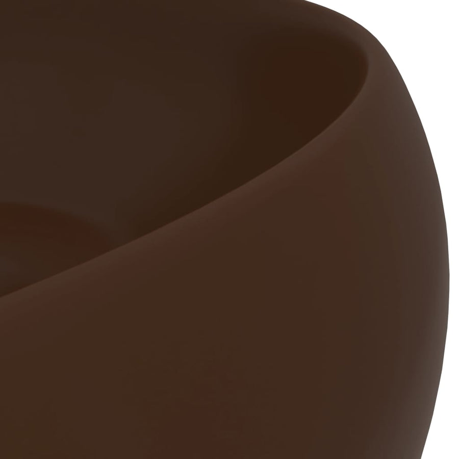 Wastafel Rond 40X15 Cm Keramiek Mat Donkerbruin matte dark brown
