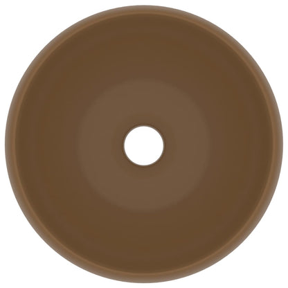 Wastafel Rond 40X15 Cm Keramiek Matcrème matecrèmekleurig
