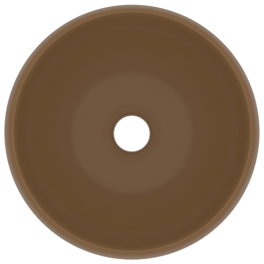 Wastafel Rond 40X15 Cm Keramiek Matcrème matecrèmekleurig