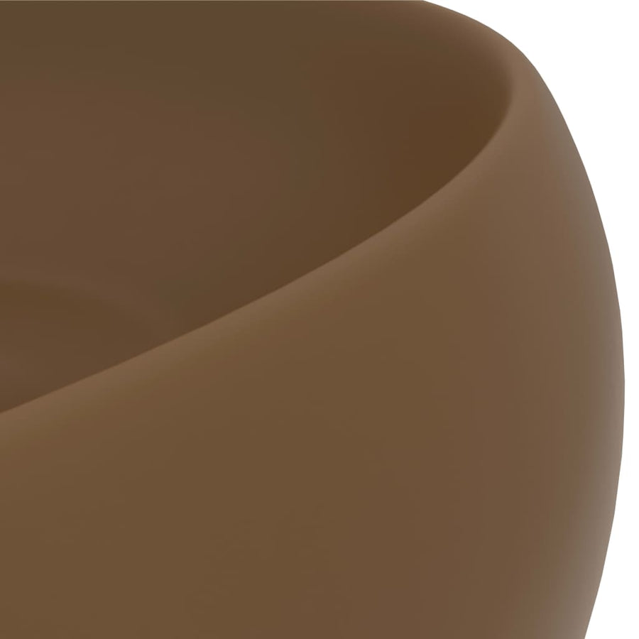 Wastafel Rond 40X15 Cm Keramiek Matcrème matecrèmekleurig