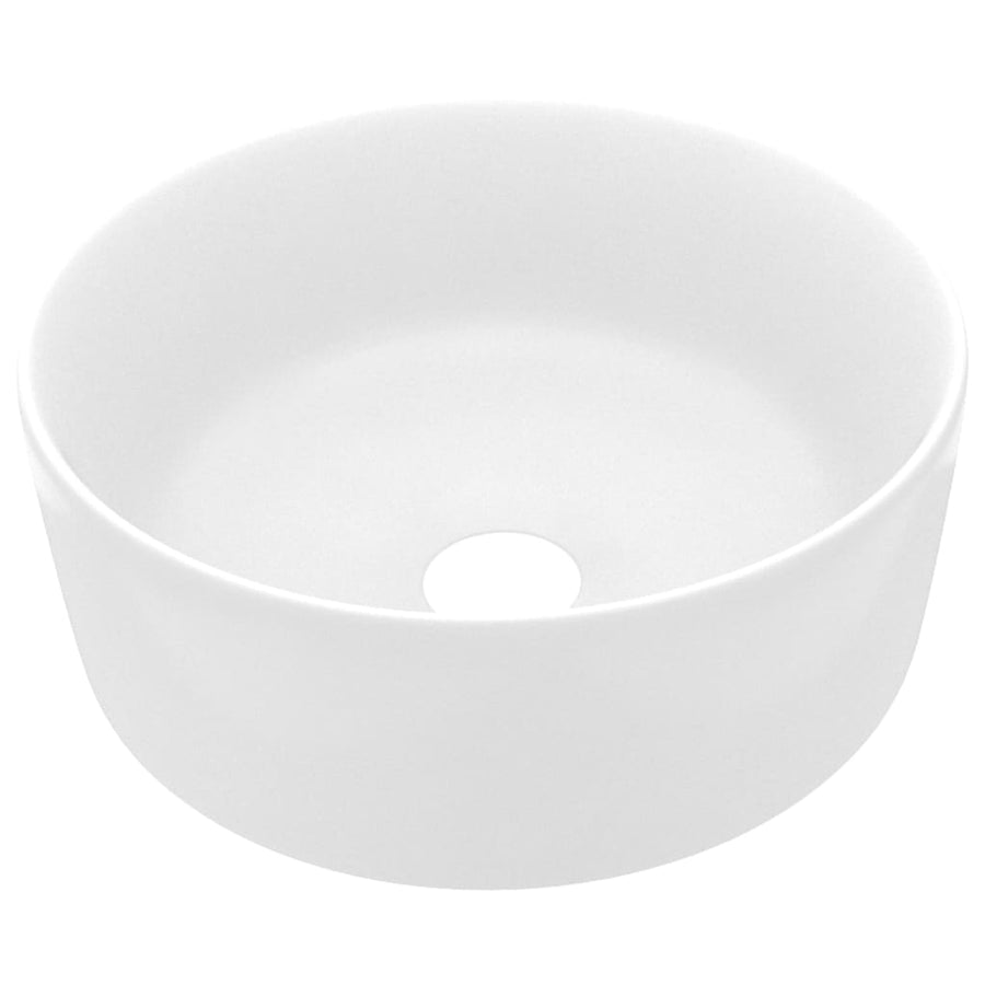 Wastafel Rond 40X15 Cm Keramiek Matwit matte white