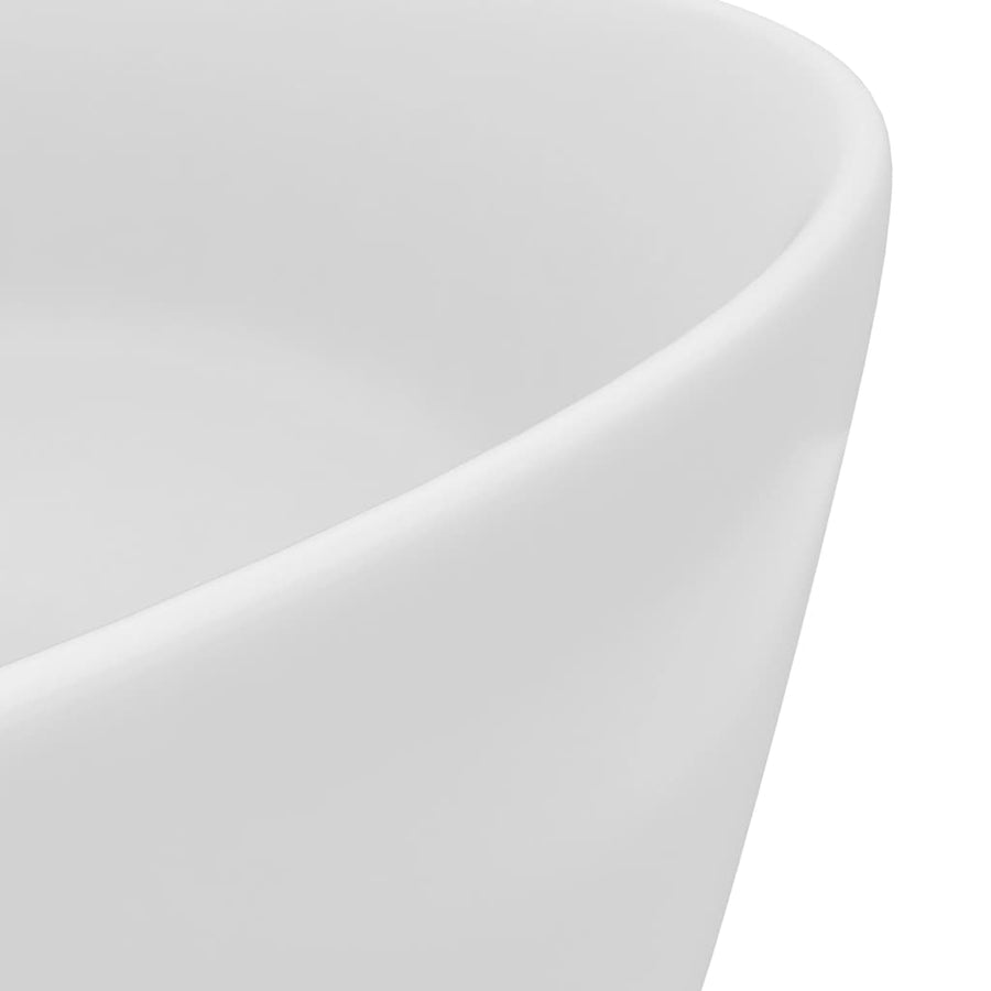 Wastafel Rond 40X15 Cm Keramiek Matwit matte white