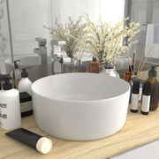 Washbasin round 40x15 cm ceramic matte white