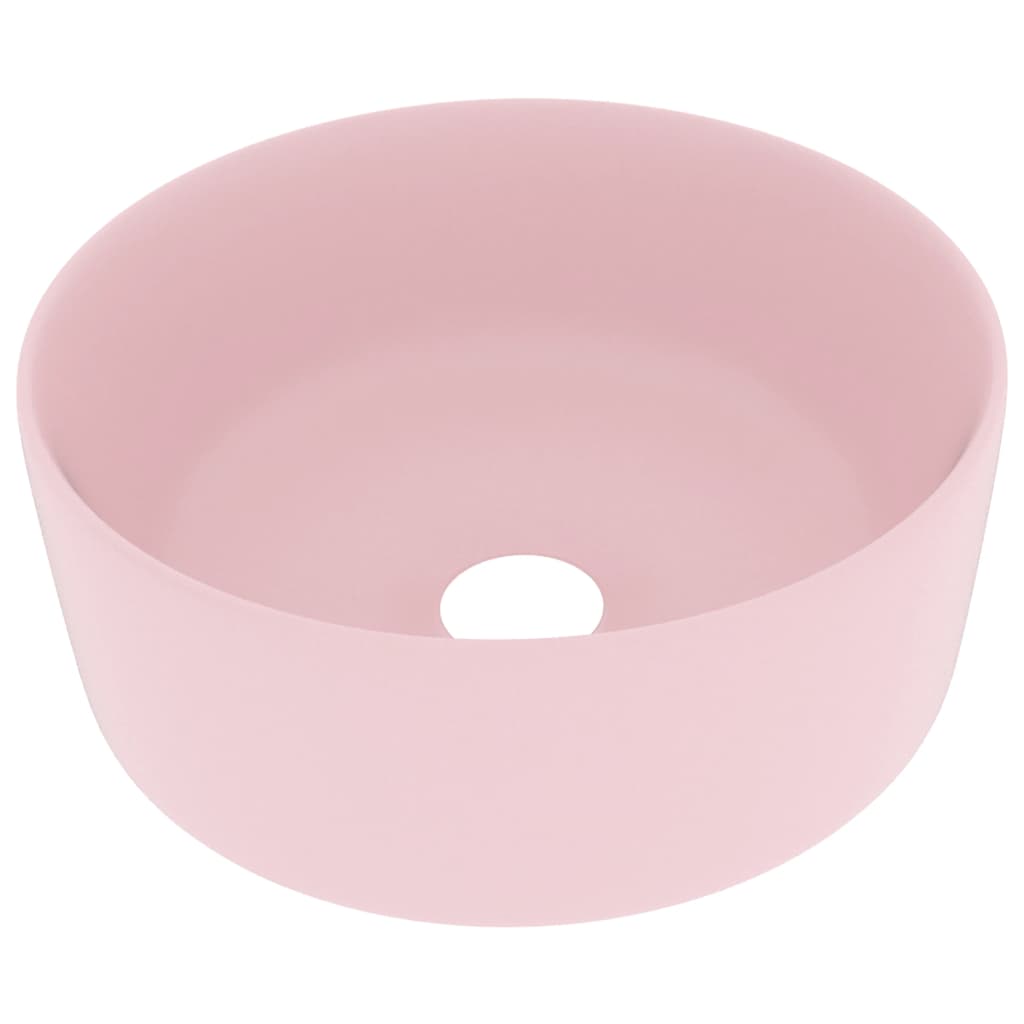 Wastafel rond 40x15 cm keramiek matroze matte pink