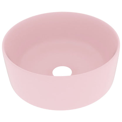 Wastafel rond 40x15 cm keramiek matroze matte pink