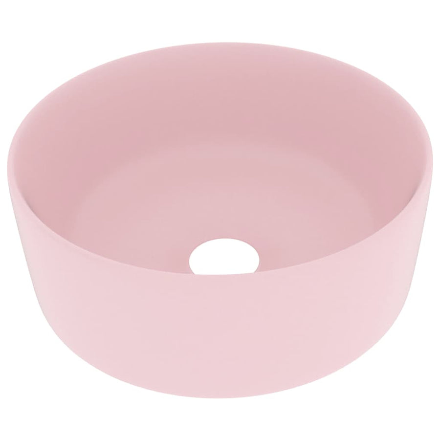 Wastafel rond 40x15 cm keramiek matroze matte pink