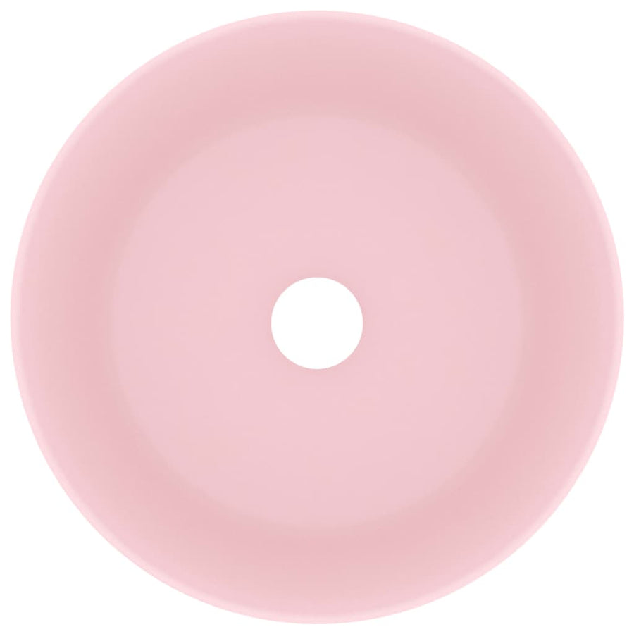 Wastafel rond 40x15 cm keramiek matroze matte pink