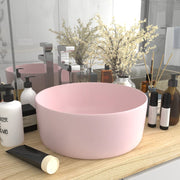 Washbasin round 40x15 cm ceramic matte pink