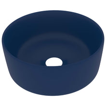 Wastafel rond 40x15 cm keramiek mat donkerblauw matte dark blue