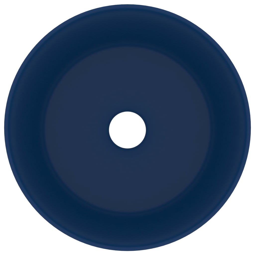 Wastafel rond 40x15 cm keramiek mat donkerblauw matte dark blue