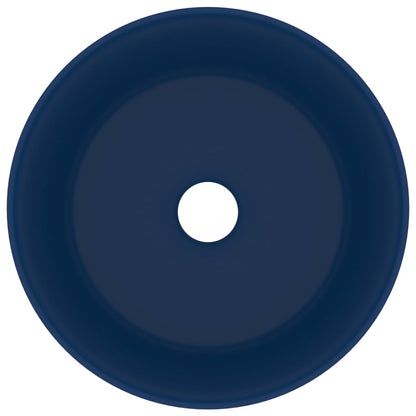 Wastafel rond 40x15 cm keramiek mat donkerblauw matte dark blue