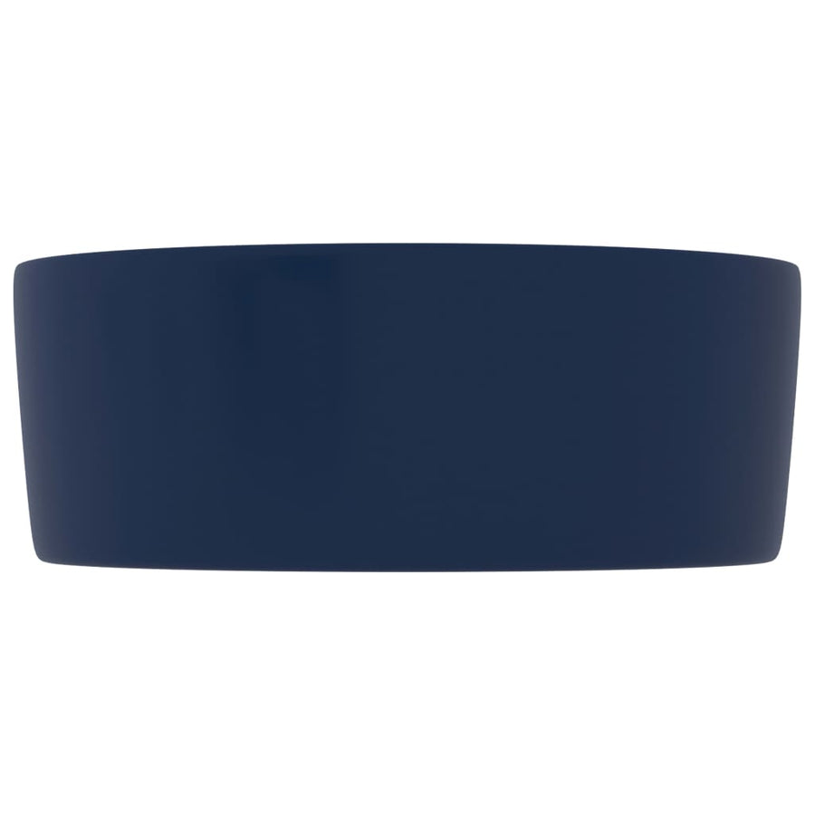Wastafel rond 40x15 cm keramiek mat donkerblauw matte dark blue