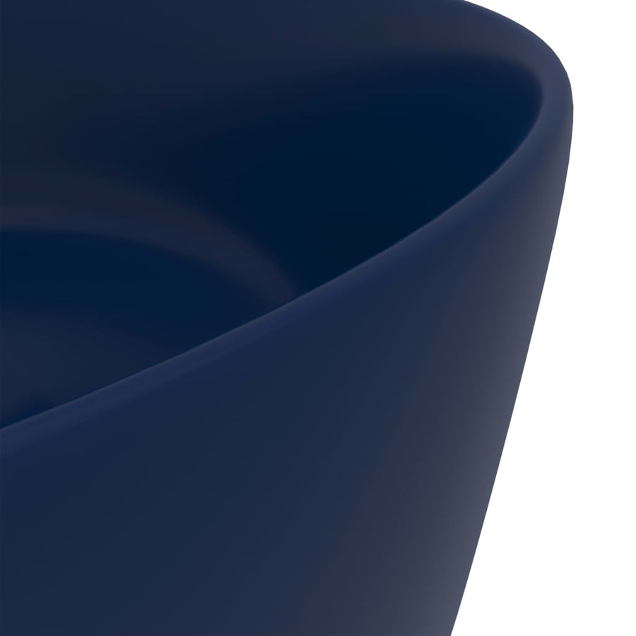 Wastafel rond 40x15 cm keramiek mat donkerblauw matte dark blue