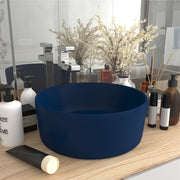 Washbasin round 40x15 cm ceramic matt dark blue