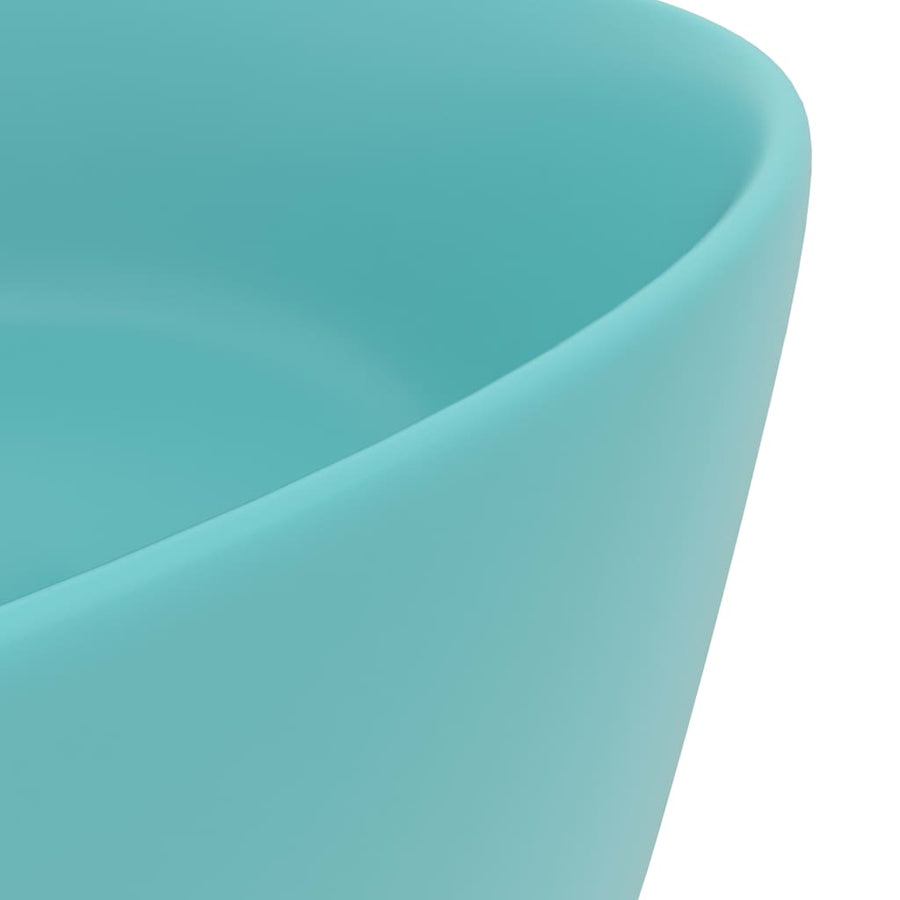 Wastafel rond 40x15 cm keramiek mat lichtgroen matte light green