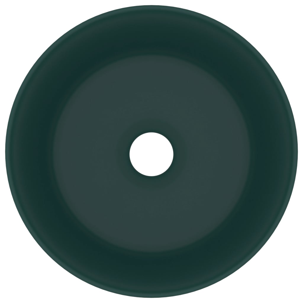 Wastafel rond 40x15 cm keramiek mat donkergroen matte dark green