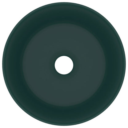 Wastafel rond 40x15 cm keramiek mat donkergroen matte dark green