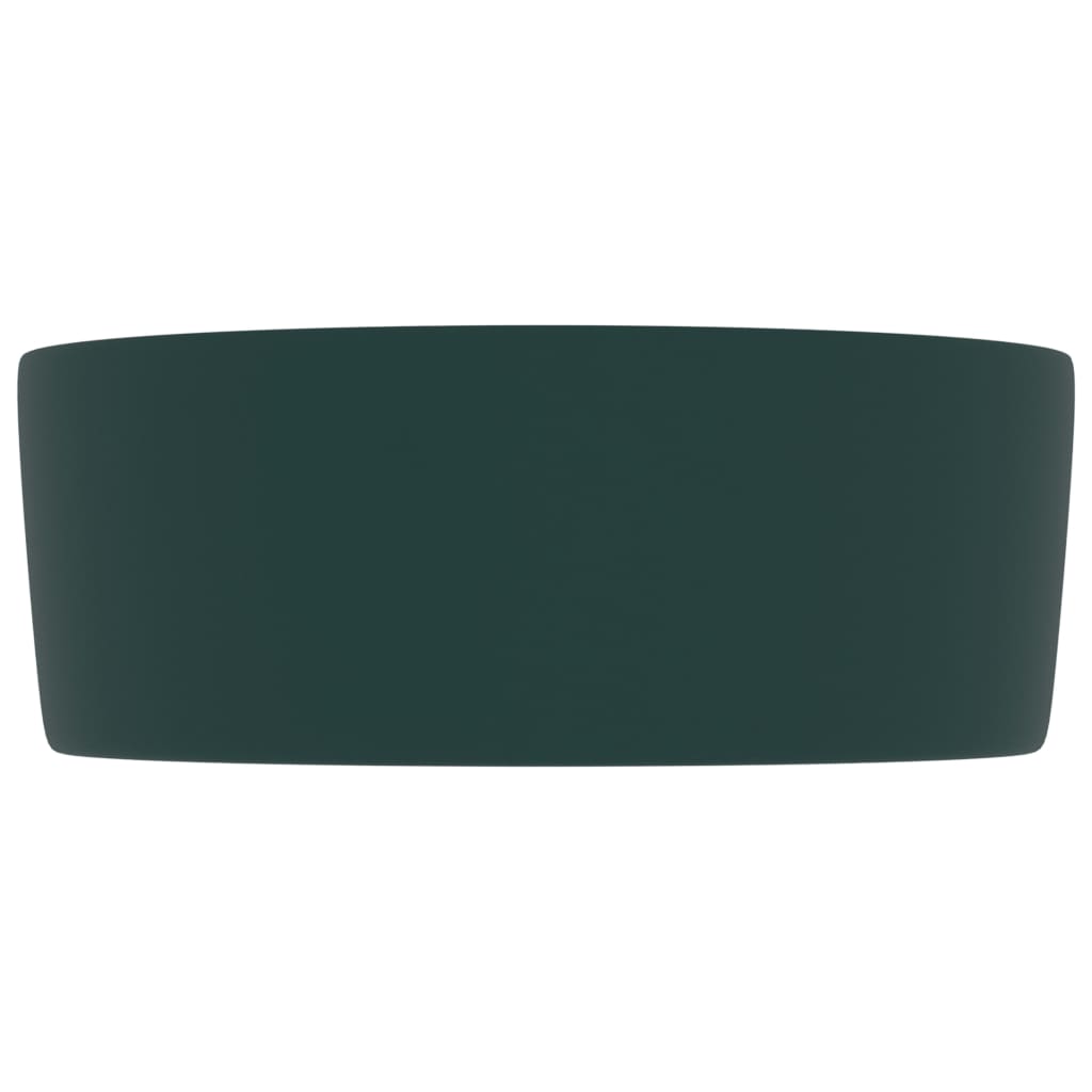 Wastafel rond 40x15 cm keramiek mat donkergroen matte dark green