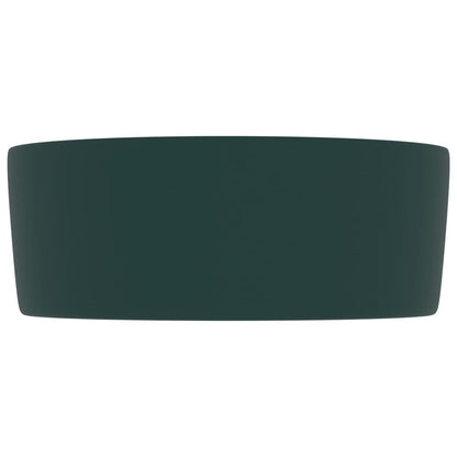 Wastafel rond 40x15 cm keramiek mat donkergroen matte dark green